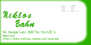 miklos bahn business card